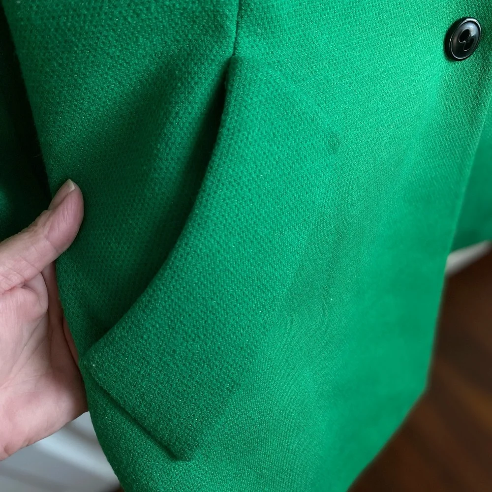 Green Asymetrical Button Up Blazer / Pea Coat | Foreign Brand | Medium Size Fit - Picture 5 of 9